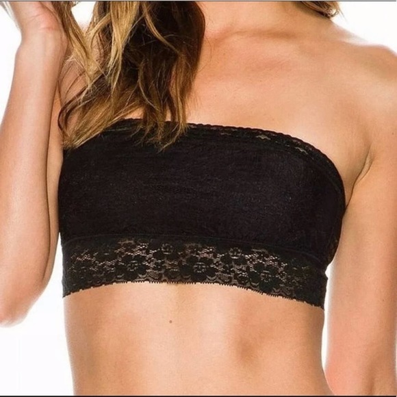 Free People Lace Bandeau Bralette Scallop Black - Picture 2 of 12